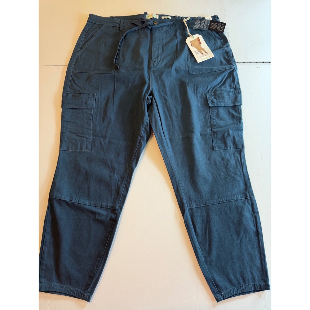 RE generation High Rise Skinny Cargo Pants Blue Plus Size 24 NWT